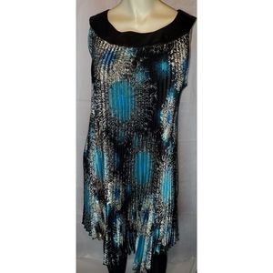 Voir Voir Dress with Blue, Black and White Prints